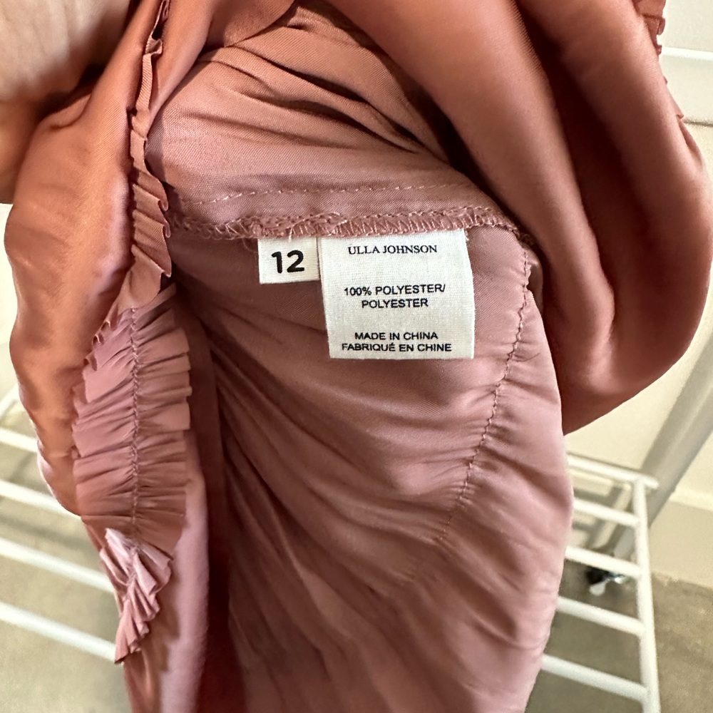 Ulla Johnson Mauve Silky Pleated Midi Dress, Sz 12 - Picture 4 of 4